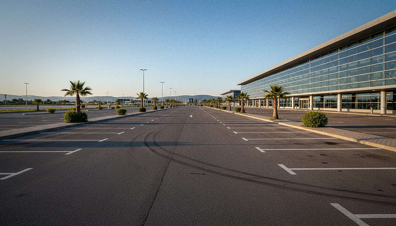 Parkplatz P4 vor Terminal 1 des Flughafens Thessaloniki
